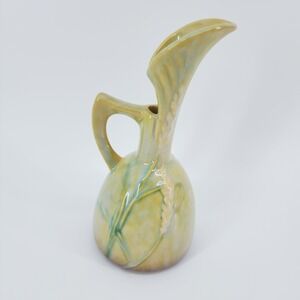 Roseville Pottery 216-8 Ewer Vase Yellow Green Drip Glaze Vintage Pottery 1940s